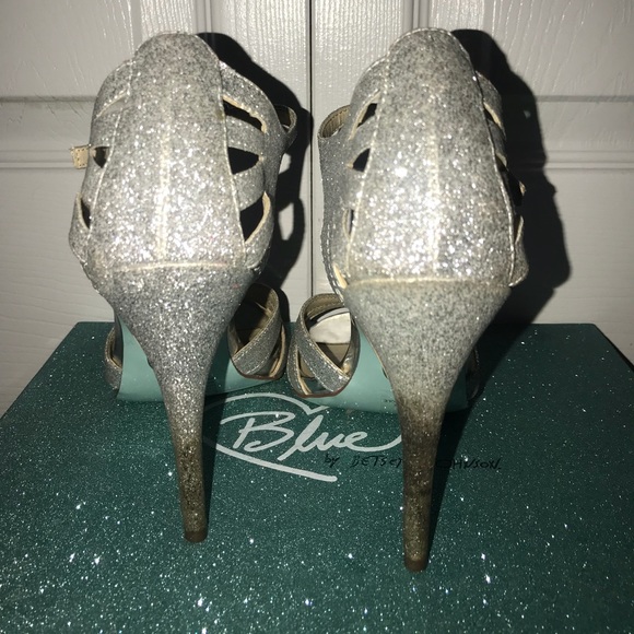Betsey Johnson Silver Sparkle Heels - Picture 8 of 8
